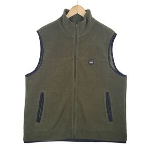 Michael Kors Vest Mens XL Fleece Green Sleeveless Full Zip